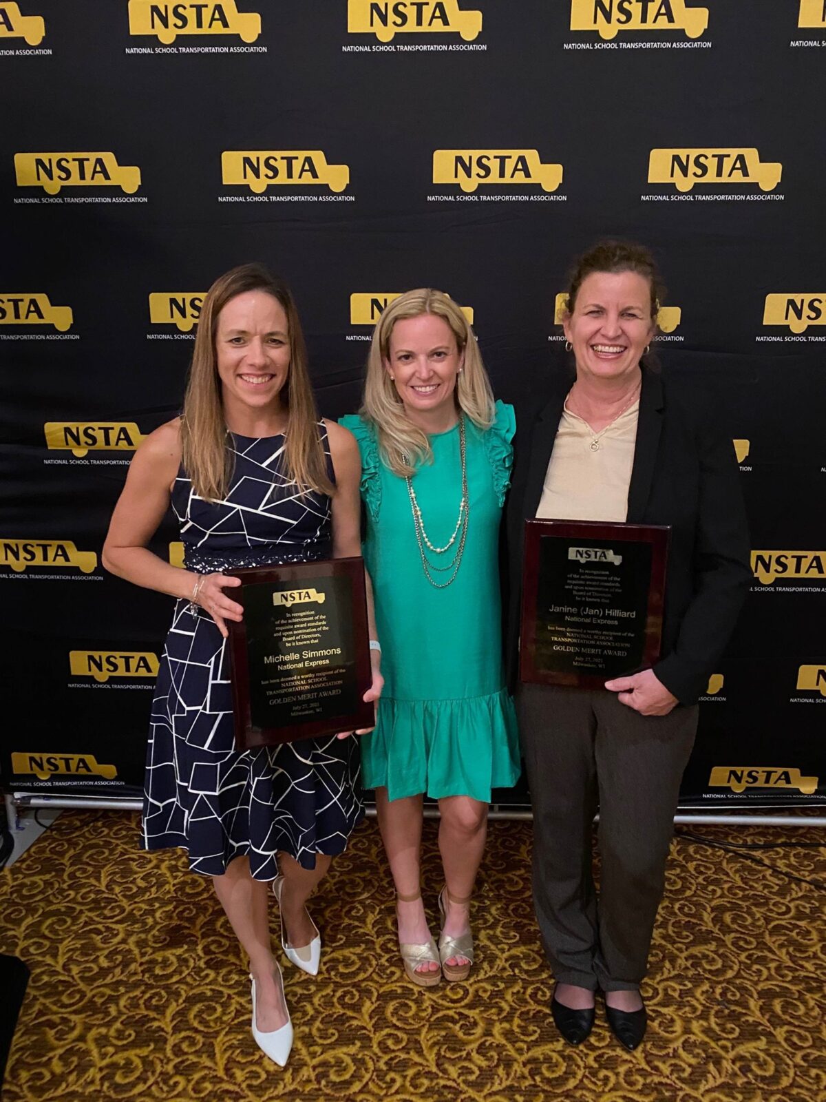 Jan Hilliard and Michelle Simon Awarded the Golden Merit Award by the National Student Transportation Association