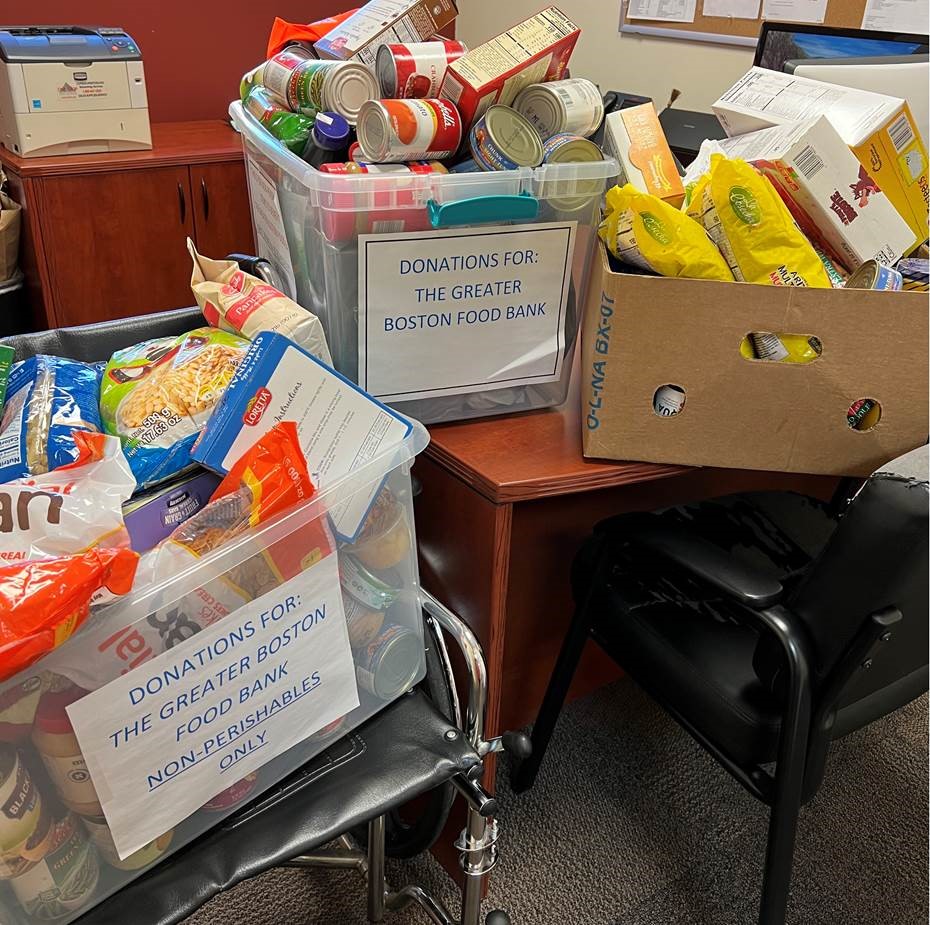 Food items collected for the Greater Boston Food Bank