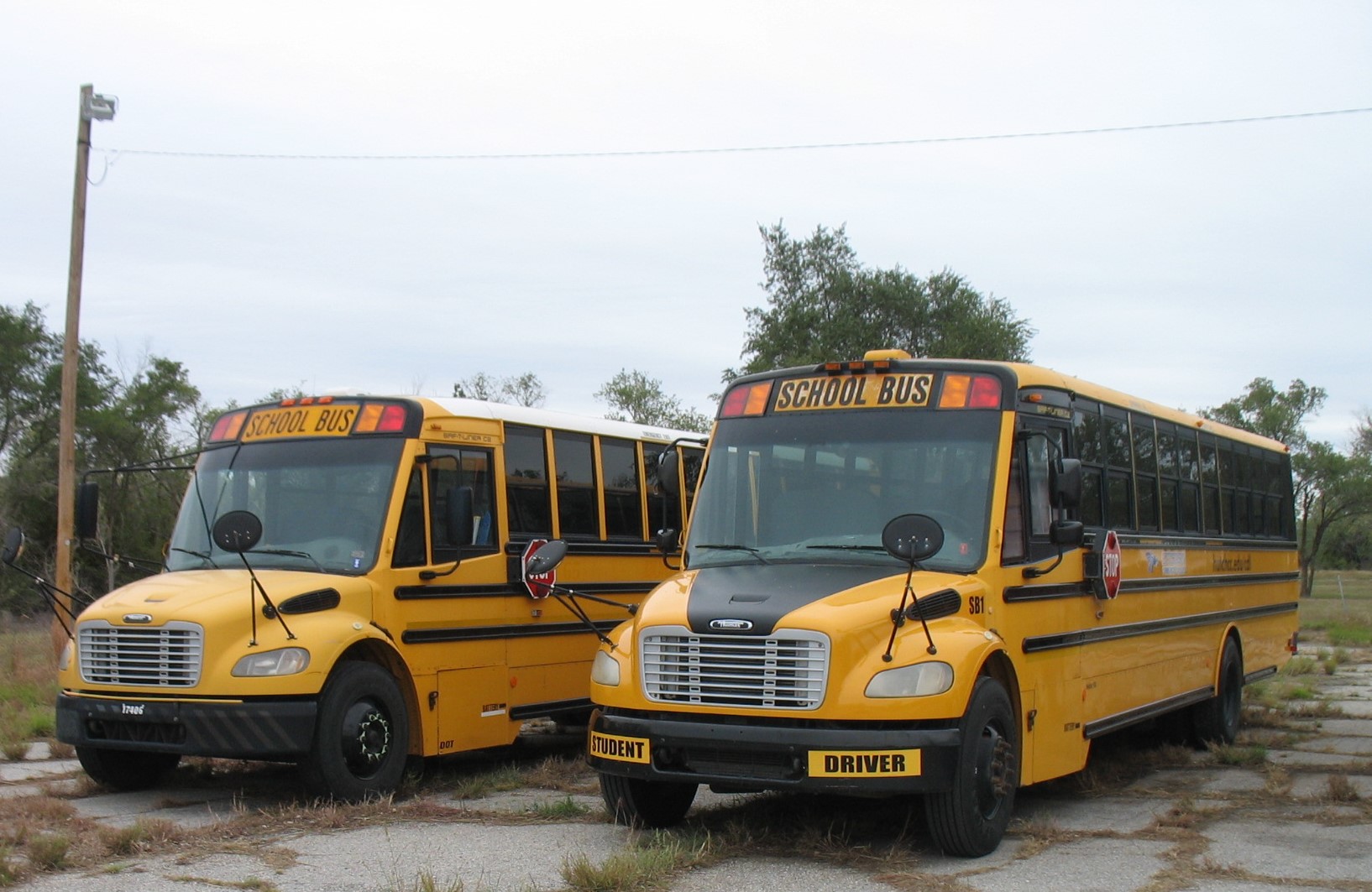 Buses donated from Durham School Services used by Hutchinson Community College for their CDL Training Program